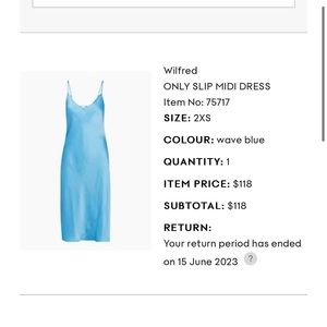 Selling brand new Aritizia only slip midi size 2XS with tags